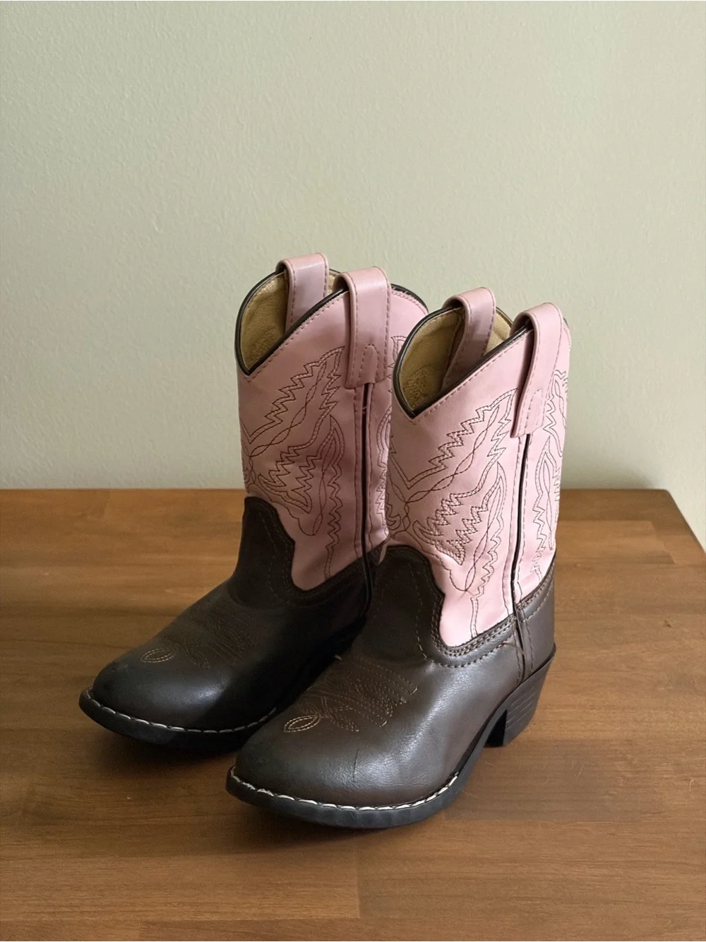 Smoky Mountain Brown & Pink Kids Girls Cowboy Western Boots Size 11